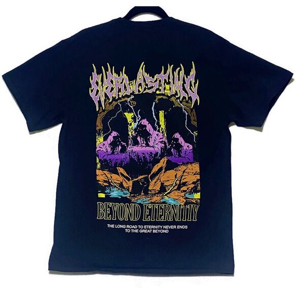 Vitriol Beyond Eternity Graphic T-Shirt Men's Large Black Short Sleeve - Picture 1 of 5